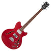 Vintage REVO Series 'Supreme' Semi-Acoustic Bass Guitar ~ Cherry Red