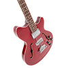 Vintage REVO Series 'Supreme' Semi-Acoustic Bass Guitar ~ Cherry Red