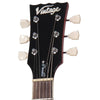 Vintage V100AFD Reissued Electric Guitar ~ Left Hand Flamed Amber