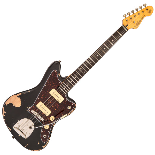 NEW!! Vintage V65 ICON Electric Guitar ~ Distressed Black