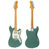 Vintage REVO Series 'Colt HH Twin' Hardtail Guitar ~ Metallic Sherwood Green